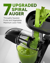 Juicer Machine – Cold Press Slow Masticating Juicer for Fruits & Vegetables, BPA Free Juice Extractor with 2 Cups & Brush
