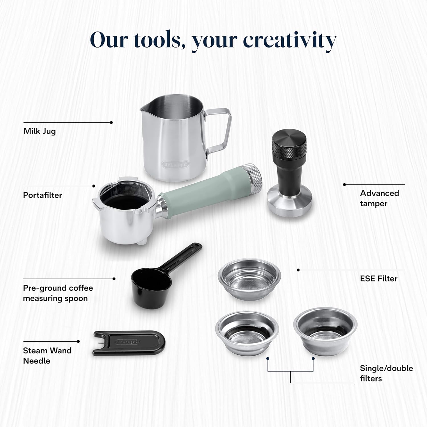 Duo EC890.GR Traditional Barista Pump Coffee Machine – Espresso & Cold Brew Maker with Steam Wand – Green