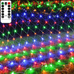 1.5m x 1.5m Garden Net Lights, 100 LED Battery Net Lights with 8 Modes Remote Timer Dimmable Patio Mesh String Lights