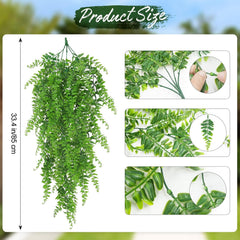 Huryfox Artificial Hanging Fern Vine – Faux Ivy Greenery for Indoor & Outdoor Home Décor
