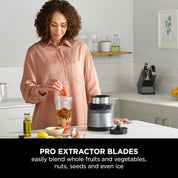 Blender with Auto-iQ Technology – 1000W Personal Smoothie Maker – 2 x 700ml Cups – One Touch Controls – Grey/Silver BN500UK