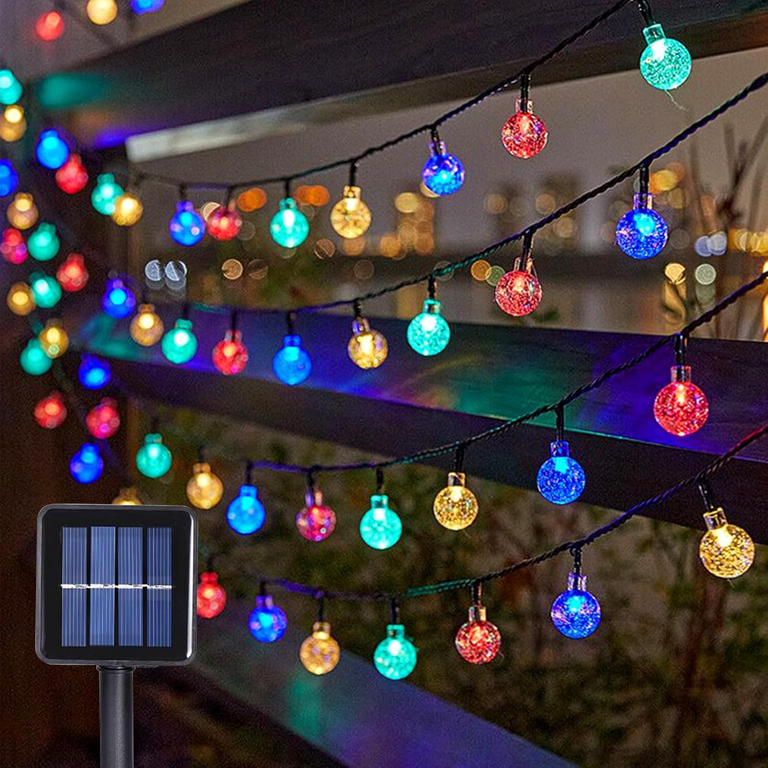 Solar String Lights Outdoor Garden, Solar Garden Fairy Peach Blossom Lights 12 M 100 LEDs 8 Modes Waterproof String Lights for Patio Christmas Tree Lawn Party Thanksgiving Decor