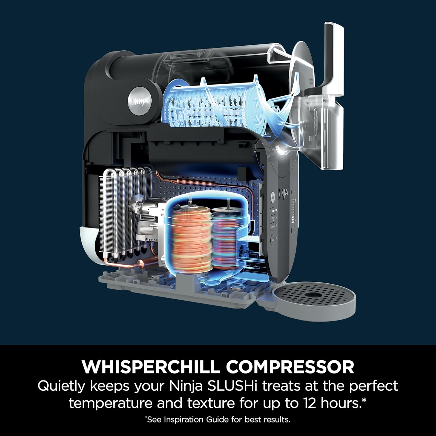 SLUSHi Frozen Drinks Maker – Make Slushies, Milkshakes, Frozen Cocktails & Frappés – No Ice Needed, 1.9L Capacity, Blue & Grey