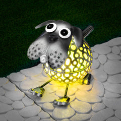 Cow metal scroll garden lights - color changing LED, solar powered, waterproof, outdoor garden ornaments and gifts