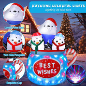 Outdoor Christmas inflatable with penguins
