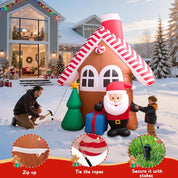 7FT Inflatable Christmas House with Santa & Tree – LED Lights & Outdoor Decor