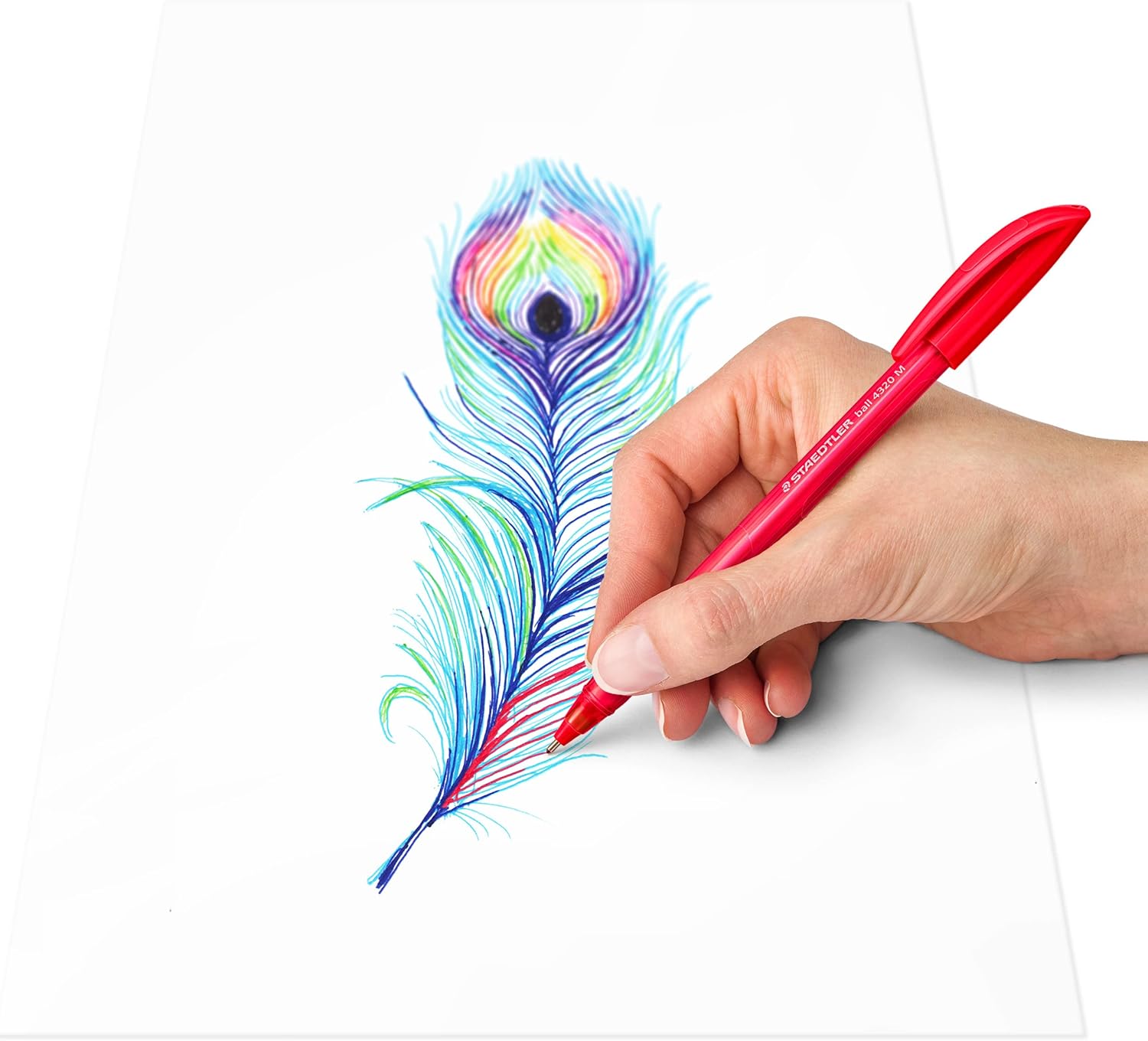 MC10 Rainbow Stick Ballpoint Pens, Assorted Ink Colours, 1.0mm Tip