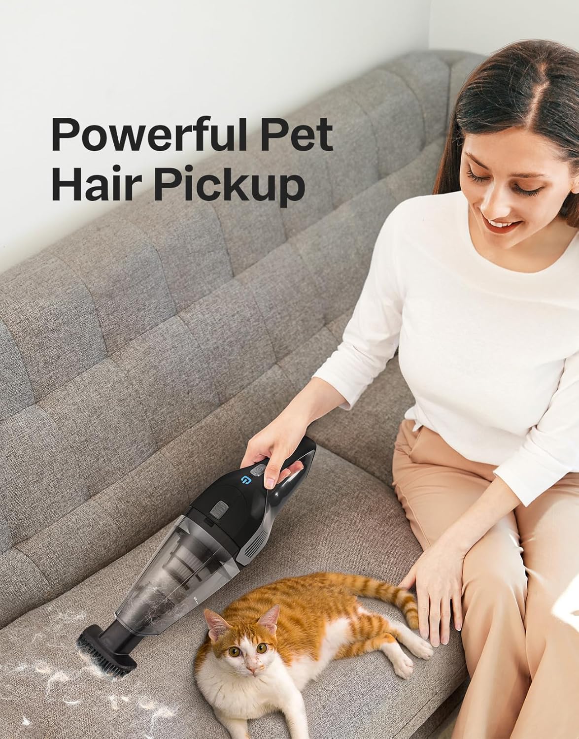 Cordless Handheld Vacuum Cleaner, Powerful Suction Portable Lightweight Mini Vacuum with 25–30Mins Long Runtime, Rechargeable Quick Charge Battery for Home, Car, Carpet, Stairs & Pet Hair Cleaning