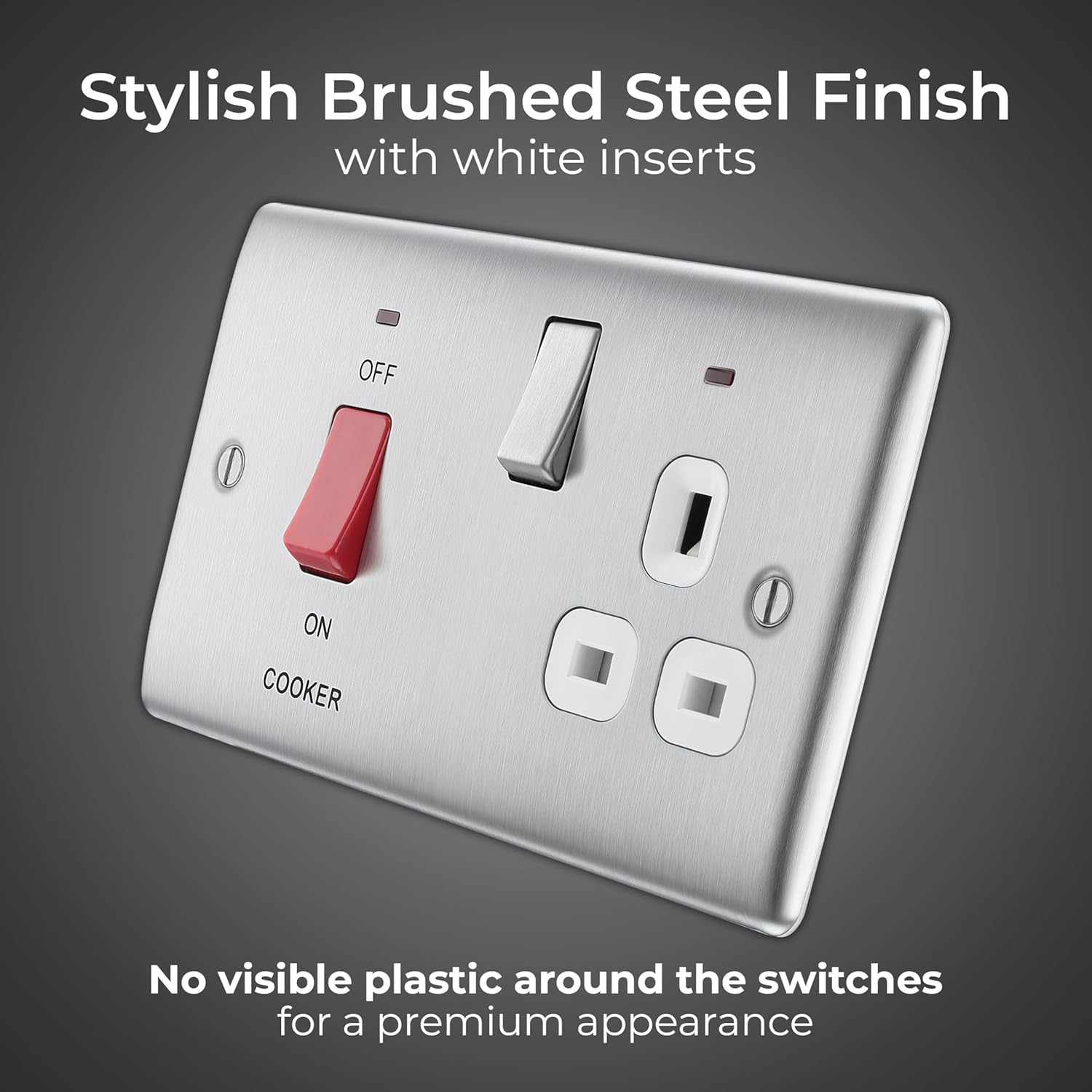 Cooker Control Unit Switch with Socket and LED 45A