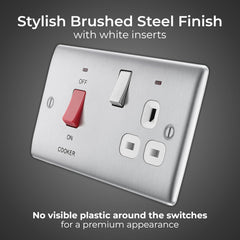 Cooker Control Unit Switch with Socket and LED 45A