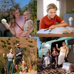 JISULIFE Handheld Turbo Fan [16H Max Cooling Time] Mini Portable Hand, 4000mAh USB Rechargeable Personal, Battery Operated Pocket Fan with 5 Speeds for Travel/Outdoor/Home/Office - Brown