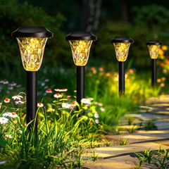 12-Pack Solar Garden Lights - Upgraded Waterproof Outdoor Lights for Pathway, Patio, Lawn, and Walkway, Cold White