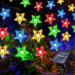 100 LED 33ft Solar Star Fairy Lights—Star String Lights with 8 Lighting Modes, Waterproof, Copper Wire, Ideal for Indoor and Outdoor Wedding, Christmas, and Party Decoration