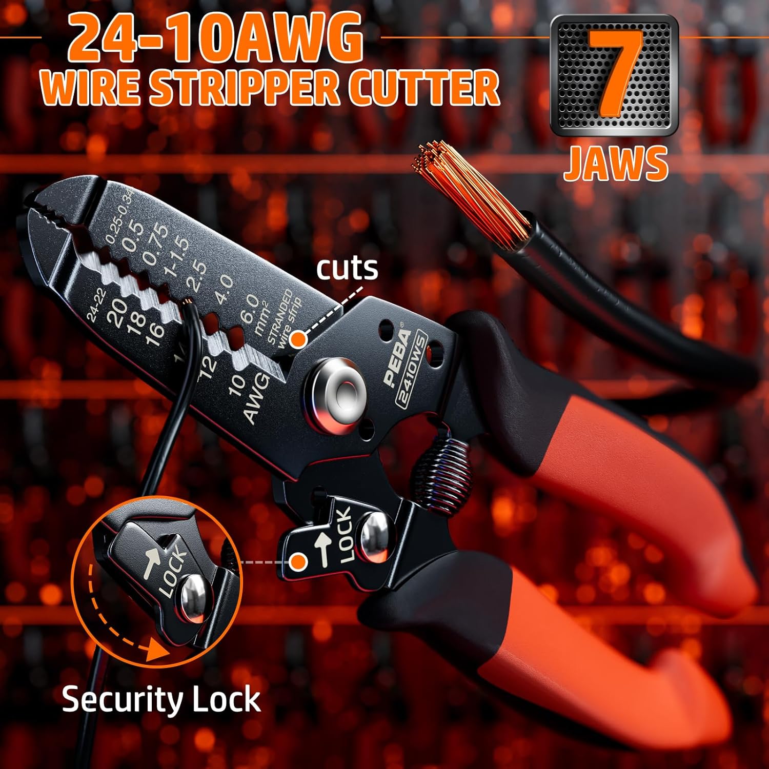 Ferrule Crimping Tool Kit, Hexagon Pliers AWG28-7, 24 Sizes Ferrules(AWG24-8) & Wire Stripper for Electrical Wiring/DIY Terminals | Self-Adjusting Ratchet Crimper - Copper Ferrule Kit