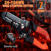 Ferrule Crimping Tool Kit, Hexagon Pliers AWG28-7, 24 Sizes Ferrules(AWG24-8) & Wire Stripper for Electrical Wiring/DIY Terminals | Self-Adjusting Ratchet Crimper - Copper Ferrule Kit