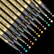 10-Colour Metallic Glitter Marker Pens for Arts & Crafts, Scrapbooks, Cards & Art