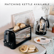 2 Slice Longslot Toaster 2000W – High Gloss Black Trim | Extra Wide 36mm Slots | Bagel & Defrost Settings | Warming Rack