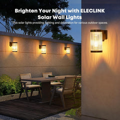 Solar Wall Lantern Outdoor LED Light 5W IP65 Waterproof Warm White Fixture