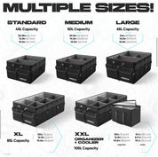 50L Car Boot Organiser – Foldable SUV Storage Box with Straps & Lid