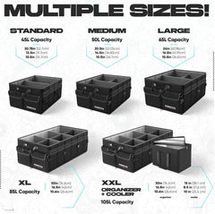 50L Car Boot Organiser – Foldable SUV Storage Box with Straps & Lid