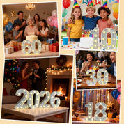 LED Silver Number 70 Light – Battery Powered Party Decoration