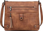 Large Crossbody Bag for Women – Designer Leather Shoulder Purse with Multi Pockets