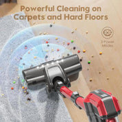 Akitas V10 Red 30V 450W Cordless Vacuum Cleaner – 3-Speed Lightweight Stick