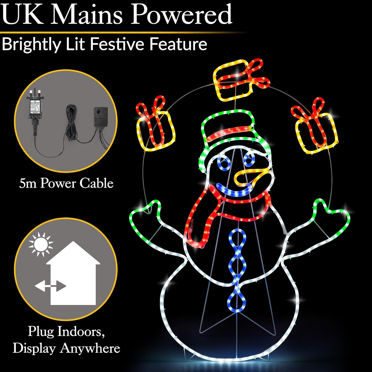 Light Up Juggling Snowman Outdoor Christmas Decoration – 200 LED
