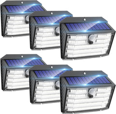 Outdoor, Super Bright 126LED Solar Security Lights PIR Motion Sensor with 3 Lighting Modes, 270° Lighting Angle, Wireless IP65 Waterproof Wall Lights for Outside (6 Pack)