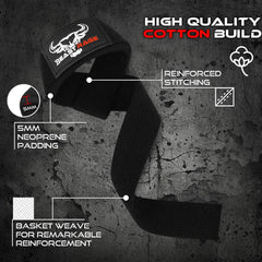 Weight Lifting Straps – Padded Cotton Gel Wrist Support for Gym, Deadlift & Powerlifting