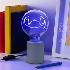 Disney Stitch Decorative LED Neon Bulb Lamp - E27 Glass Lightbulb, Officially Licensed Lilo & Stitch Collectible Gift, Fun Light for Bedrooms & Homes, Blue