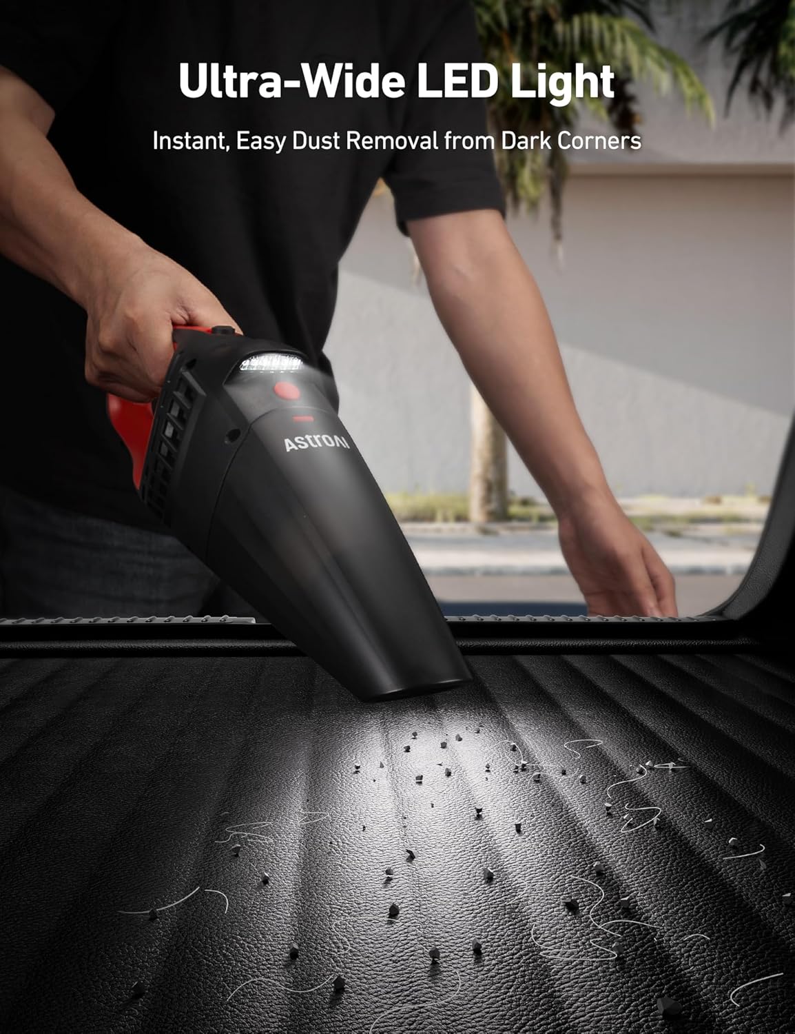 AstroAI Red Handheld Vacuum Cleaner Cordless Powerful Suction LED
