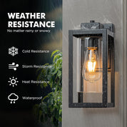 Outdoor Wall Lights LED Black Long Wall Sconce, IP65 Waterproof, 30cm, 12W, Rectangular Wall Lighting 3000K Warm White for Garden, Porch, Villa, Garage, Terrace