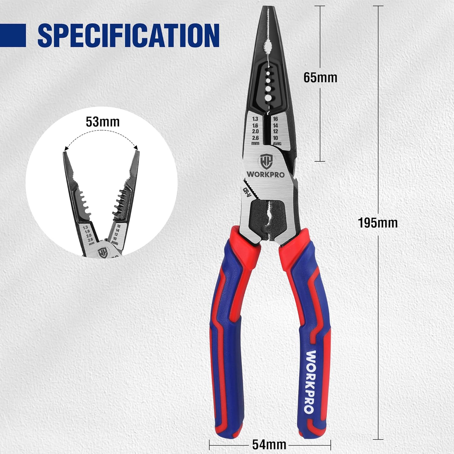7-in-1 Needle Nose Pliers 200mm Wire Stripper Crimper