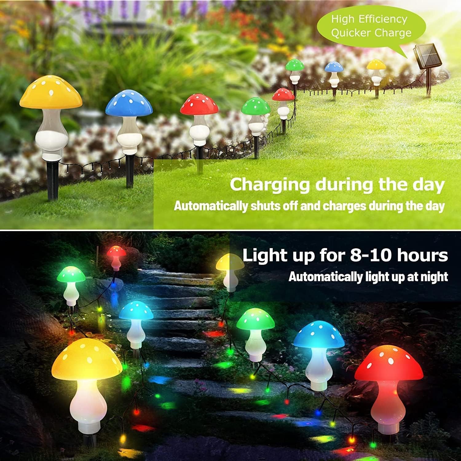 Solar Mushroom Fairy Lights