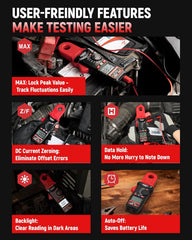 Mini Digital Clamp Meter True RMS AC/DC Voltage Tester