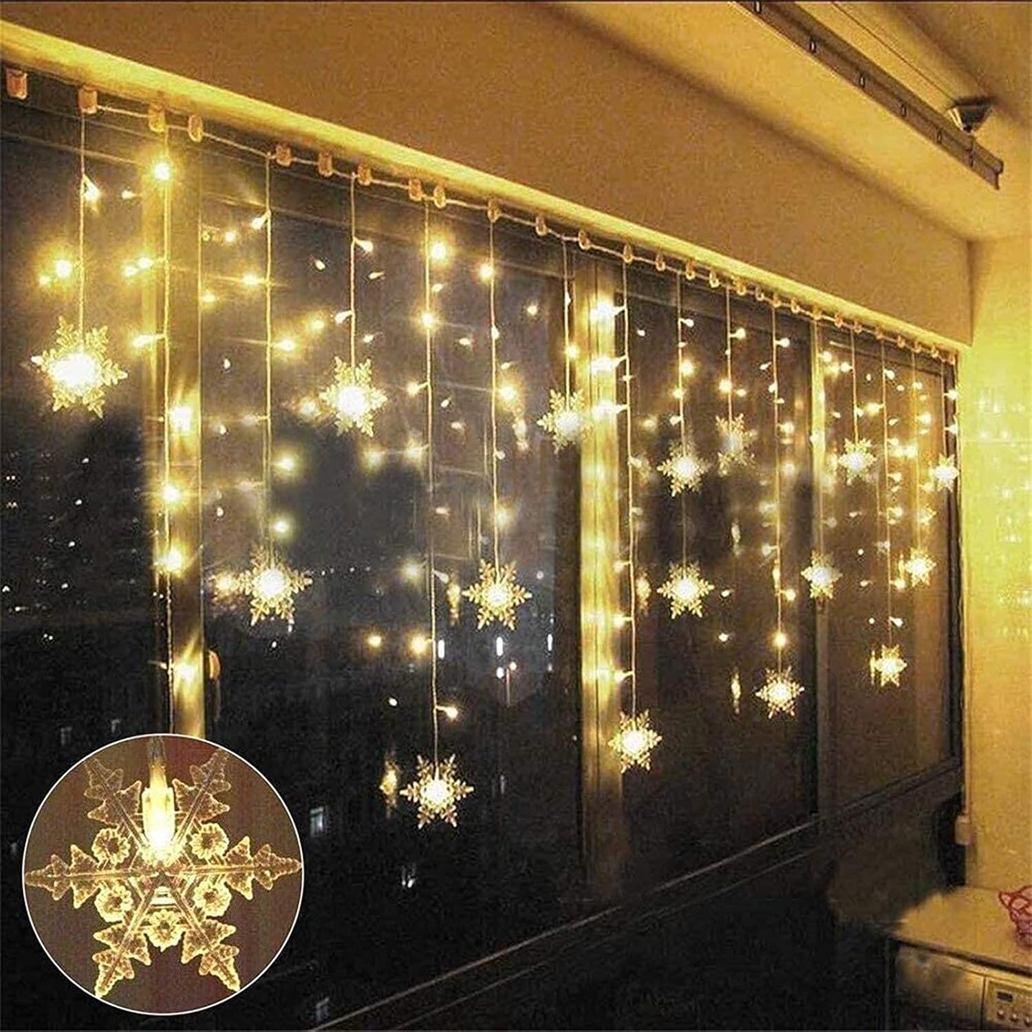 Festive lighting for homes UK with snowflake glow