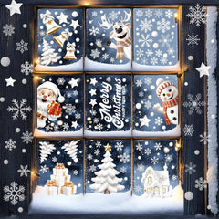 Christmas Window Clings – 146pcs Double-Sided Reusable Decals for Holiday Window Decorations 9 Sheets