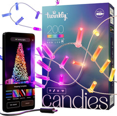 200 LED Candle-Shaped String Lights – RGB Multicolor, USB-C Power, Green Wire, Compatible with Alexa and Google Home, 2 x 6m Length for Gaming and Ambient Lighting