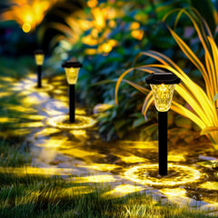 12-Pack Solar Garden Lights - Upgraded Waterproof Outdoor Lights for Pathway, Patio, Lawn, and Walkway, Cold White