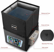 Car Trash Bin with Lid – 10L Leak-Proof Hanging Organizer with Storage Pockets