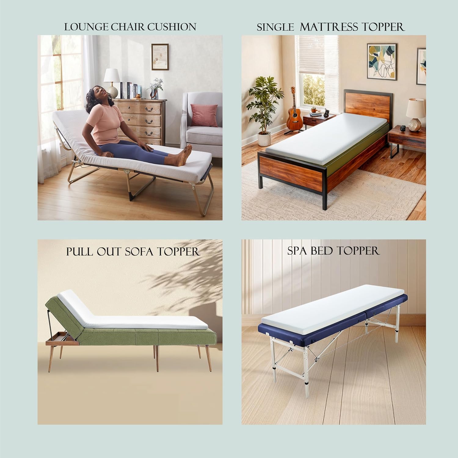 Single Foam Mattress Topper – Portable Roll-Up Sleeping Pad for Camping & Travel