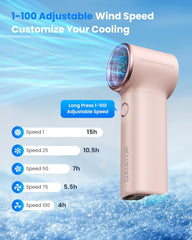 gaiatop Mini Portable Handheld Fan, 4000mAh [15h Max Cooling] Personal Turbo Fans Pocket Size, 1-100 Adjustable Small Hand Fan Desk fan, Outdoor Holiday Travel Essentials for Women, Summer Gifts, Pink
