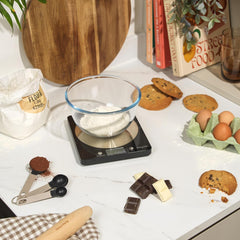 Salter 1036 BKSSDR Digital Kitchen Scale – 5KG Food Weighing Scale, Black Stainless Steel