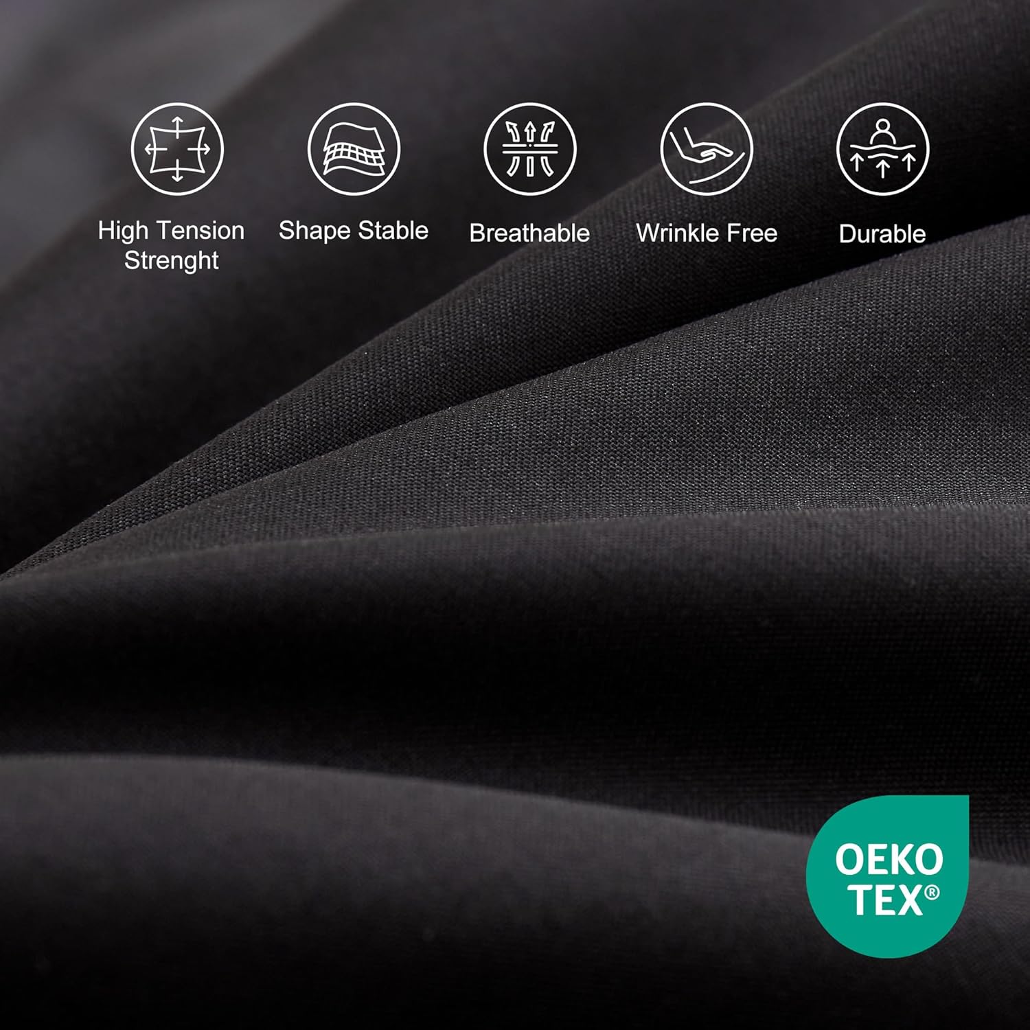 Black Fitted Sheet – Soft Brushed Microfibre, Easy Care, Shrink & Fade Resistant 90x190+30cm