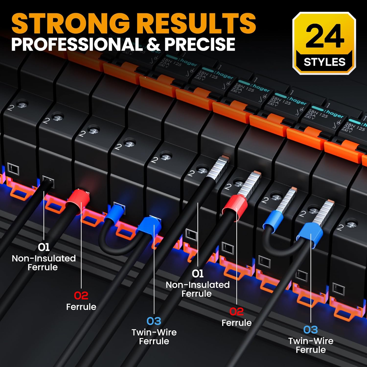 SOMELINE 24-Type Ferrule Crimping Tool Set 0.25-10mm²