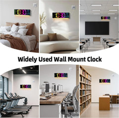 Large Digital LED Wall Clock – Bluetooth, Remote, Alarm, RGB, Temp & Auto DST