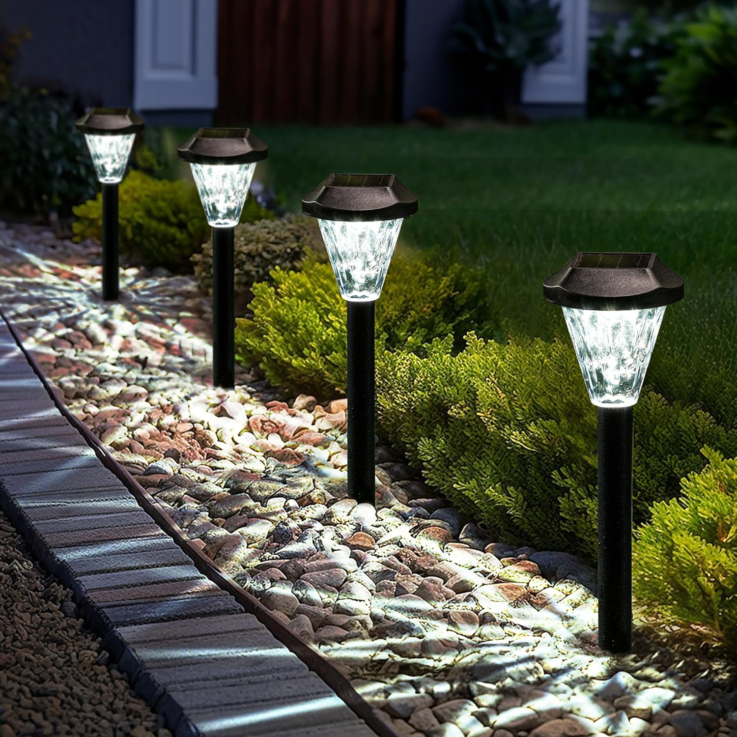 8-Pack Solar Lights Outdoor Waterproof, New Upgraded Solar Garden Lights for Patio, Lawn, Yard, and Landscape