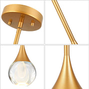Vintage Raindrop Glass Chandelier - Adjustable Bronze Pendant Light