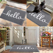 Homaxy Hello Door Mat 40x60cm – Non-Slip Low Profile Durable Mat for Indoor/Outdoor